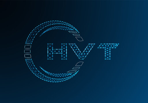 HVT low poly letter logo vector design. HVT lower poly logo design.