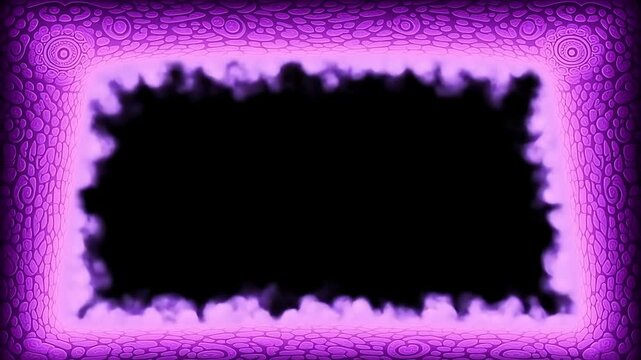 Abstract Purple Grunge Frame with Black Center, Digital Art Background