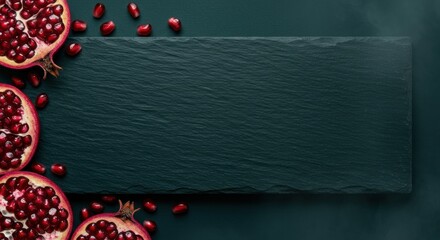 Pomegranate and Slate Background