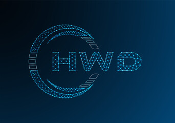 Naklejka premium HWD low poly letter logo vector design. HWB lower poly logo design.