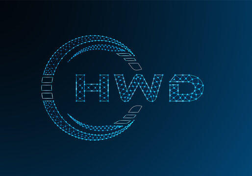 HWD low poly letter logo vector design. HWB lower poly logo design.