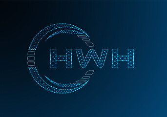 HWH low poly letter logo vector design. HWB lower poly logo design.