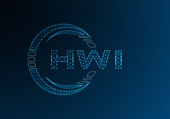 HWI low poly letter logo vector design. HWB lower poly logo design.