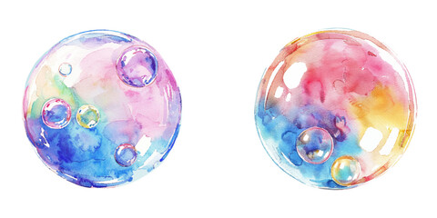 bubble watercolor vector illustration