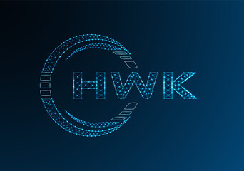 HWK low poly letter logo vector design. HWB lower poly logo design.