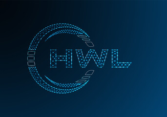 HWL low poly letter logo vector design. HWB lower poly logo design.