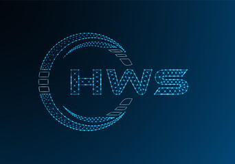 HWS low poly letter logo vector design. HWB lower poly logo design.