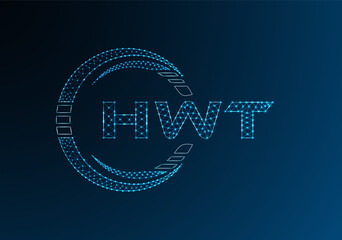 HWT low poly letter logo vector design. HWB lower poly logo design.