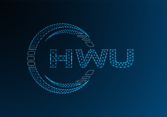 HWU low poly letter logo vector design. HWB lower poly logo design.