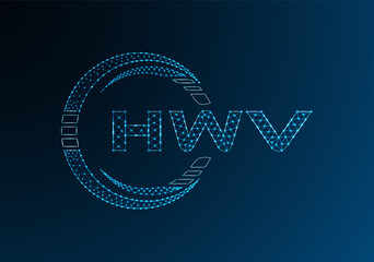 Naklejka premium HWV low poly letter logo vector design. HWB lower poly logo design.
