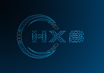 HXB low poly letter logo vector design. HWB lower poly logo design.