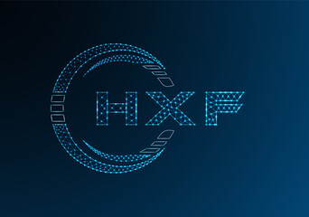 HXF low poly letter logo vector design. HWB lower poly logo design.