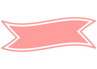 ピンクの揺れるリボンの見出しフレーム