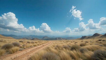 Fototapeta premium Scenic Landscape with Horizon and Dramatic Clouds