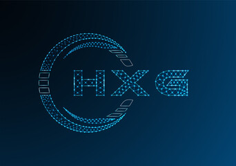 HXG low poly letter logo vector design. HWB lower poly logo design.
