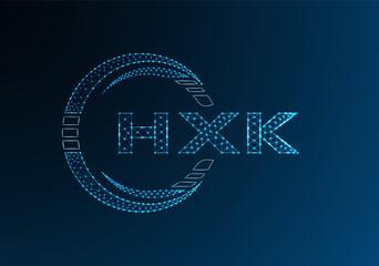 Naklejka premium HXK low poly letter logo vector design. HWB lower poly logo design.