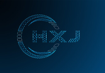 HXJ low poly letter logo vector design. HWB lower poly logo design.