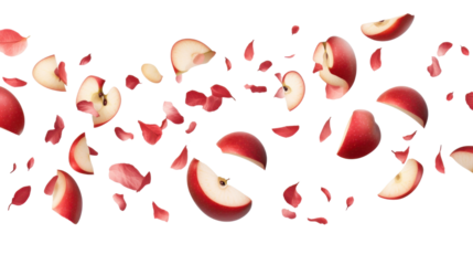 Set of apple in cut shape on white background