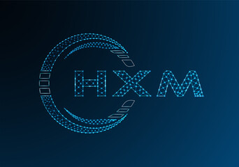 HXM low poly letter logo vector design. HWB lower poly logo design.