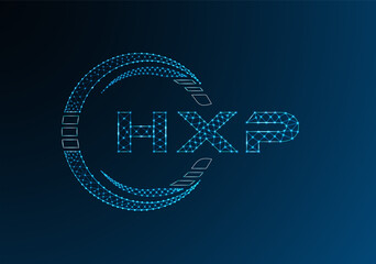 HXP low poly letter logo vector design. HXP lower poly logo design.