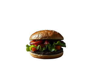 Delicious Cheeseburger with Crispy Bacon, Fresh Lettuce, and Golden French Fries &mdash; Perfect Combo for a Satisfying Fast Food Craving and Mouthwatering Meal