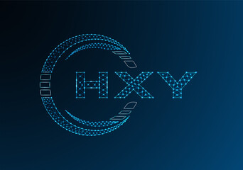 HXY low poly letter logo vector design. HXY lower poly logo design.