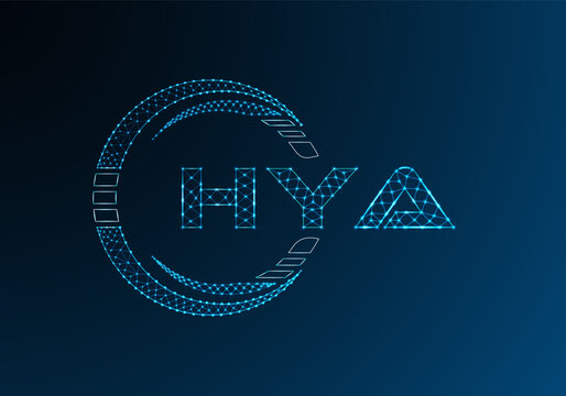 HYA low poly letter logo vector design. HYA lower poly logo design.