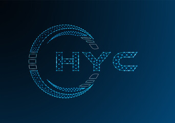 HYC low poly letter logo vector design. HYC lower poly logo design.