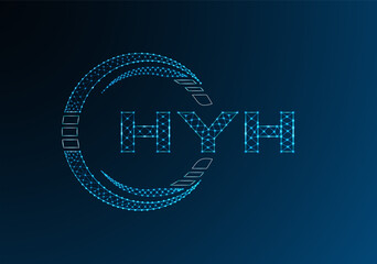 HYH low poly letter logo vector design. HYH lower poly logo design.