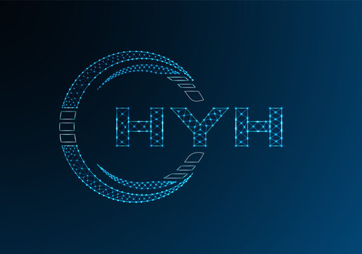 HYH low poly letter logo vector design. HYH lower poly logo design.