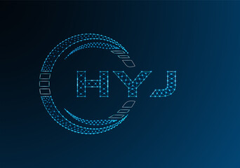 HYJ low poly letter logo vector design. HYJ lower poly logo design.