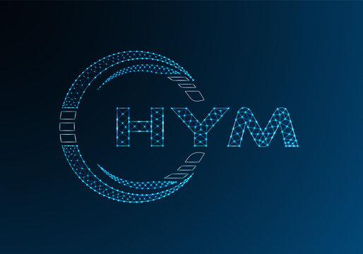 HYM low poly letter logo vector design. HYM lower poly logo design.