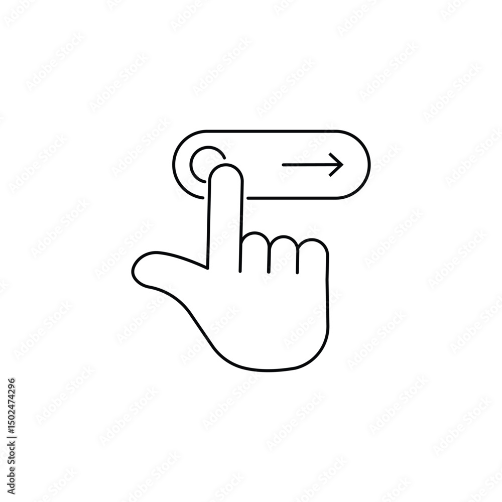 Poster swipe right like thin line unlock icon. linear flat trend modern stroke logotype graphic lineart des