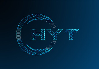 HYT low poly letter logo vector design. HYT lower poly logo design.