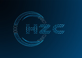 HZC low poly letter logo vector design. HZC lower poly logo design.