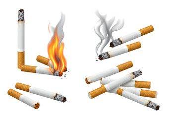 Cigarette Collection Burning Extinguished  Unlit  HighResolution Images isolated on transparent background