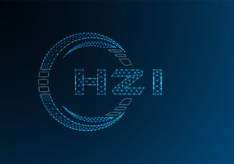 HZI low poly letter logo vector design. HZI lower poly logo design.