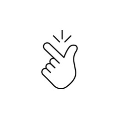 thin line snap finger like easy logo. concept of female or male make flicking fingers and popular gesturing. linear abstract trend simple okey logotype graphic design isolated on white background