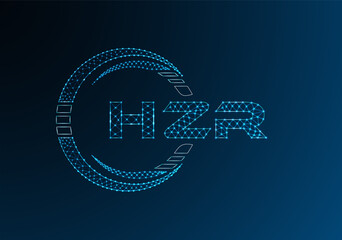 HZR low poly letter logo vector design. HZR lower poly logo design.