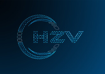 HZV low poly letter logo vector design. HZV lower poly logo design.