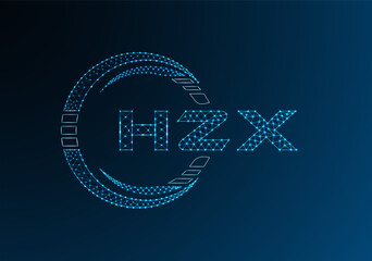 HZX low poly letter logo vector design. HZX lower poly logo design.