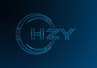 HZY low poly letter logo vector design. HZY lower poly logo design.