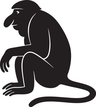 a proboscis mankey vector