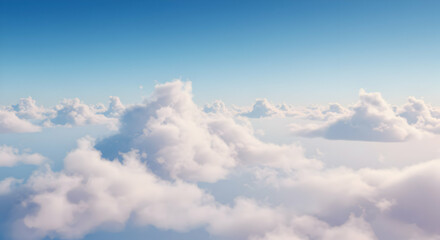 High altitude view of clouds and sky