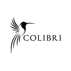 colibri hummingbird silhouette logo design creative idea