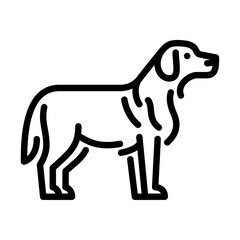 Golden Retriever outline icon. dog breed black line illustration.