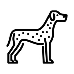 Dalmatian outline icon. dog breed black line illustration.