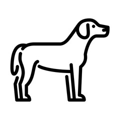 Labrador outline icon. dog breed black line illustration.