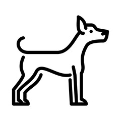 Miniature Pinscher outline icon. dog breed black line illustration.