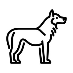 Siberian Husky outline icon. dog breed black line illustration.